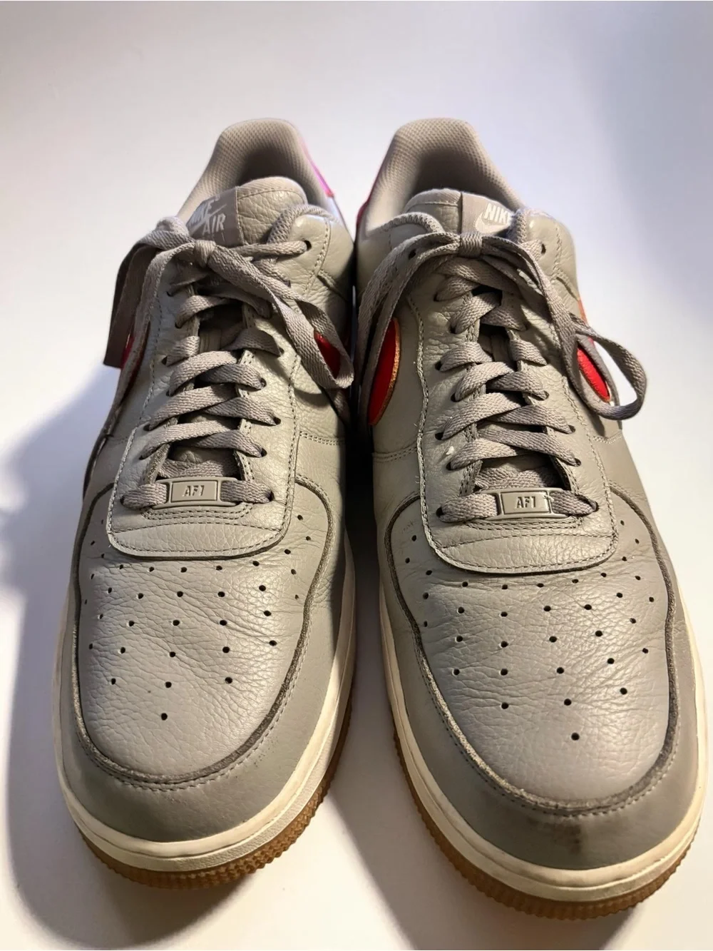 Nike Air Force 1 Low By You Gray Red Sneakers Men’s Size 15